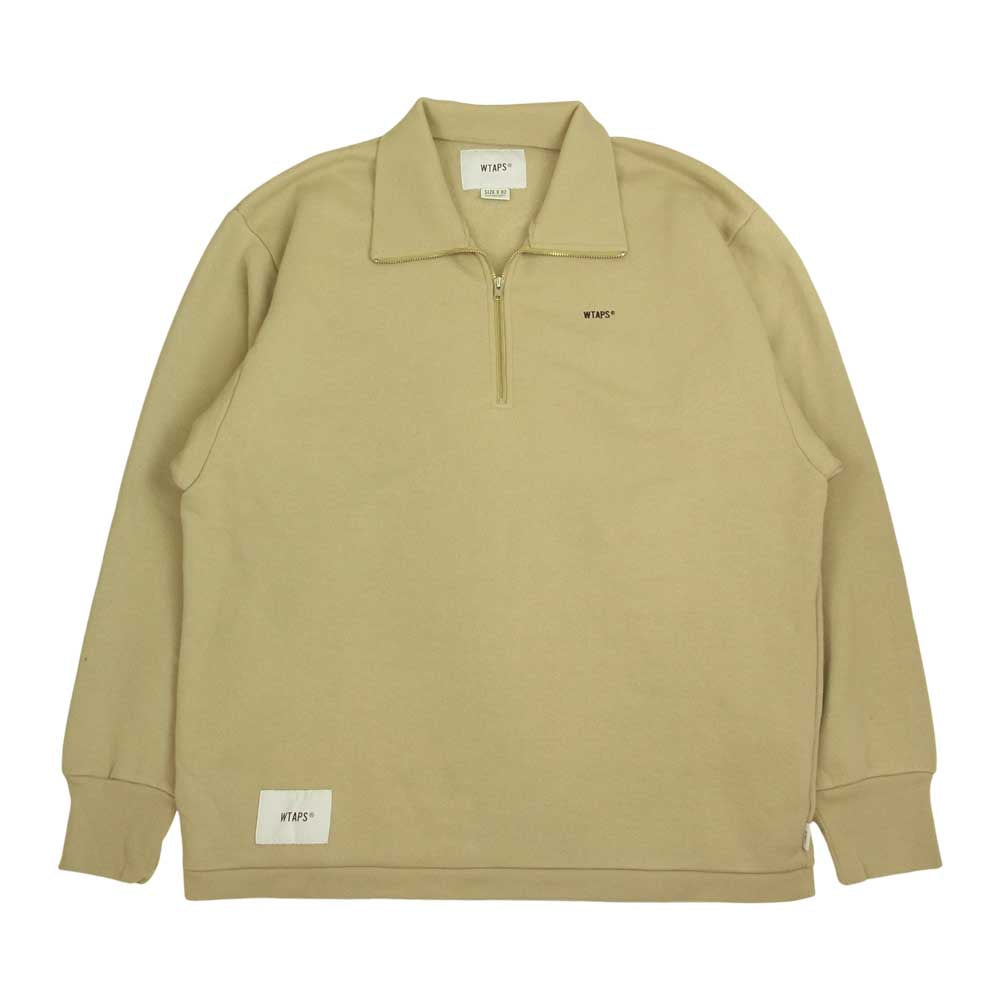 WTAPS ダブルタップス 201ATDT-CSM31 POLO LS SHIRT ポロシャツ ハーフジップ スウェット トレーナー ベージュ系 2【新古品】【未使用】【中古】
