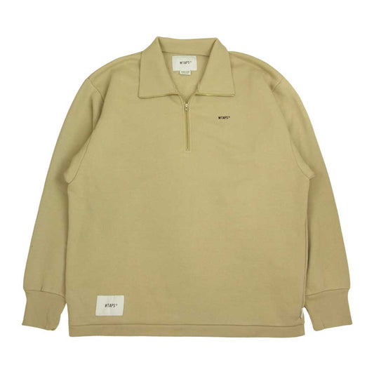 WTAPS ダブルタップス 201ATDT-CSM31 POLO LS SHIRT ポロシャツ ハーフジップ スウェット トレーナー ベージュ系 2【新古品】【未使用】【中古】