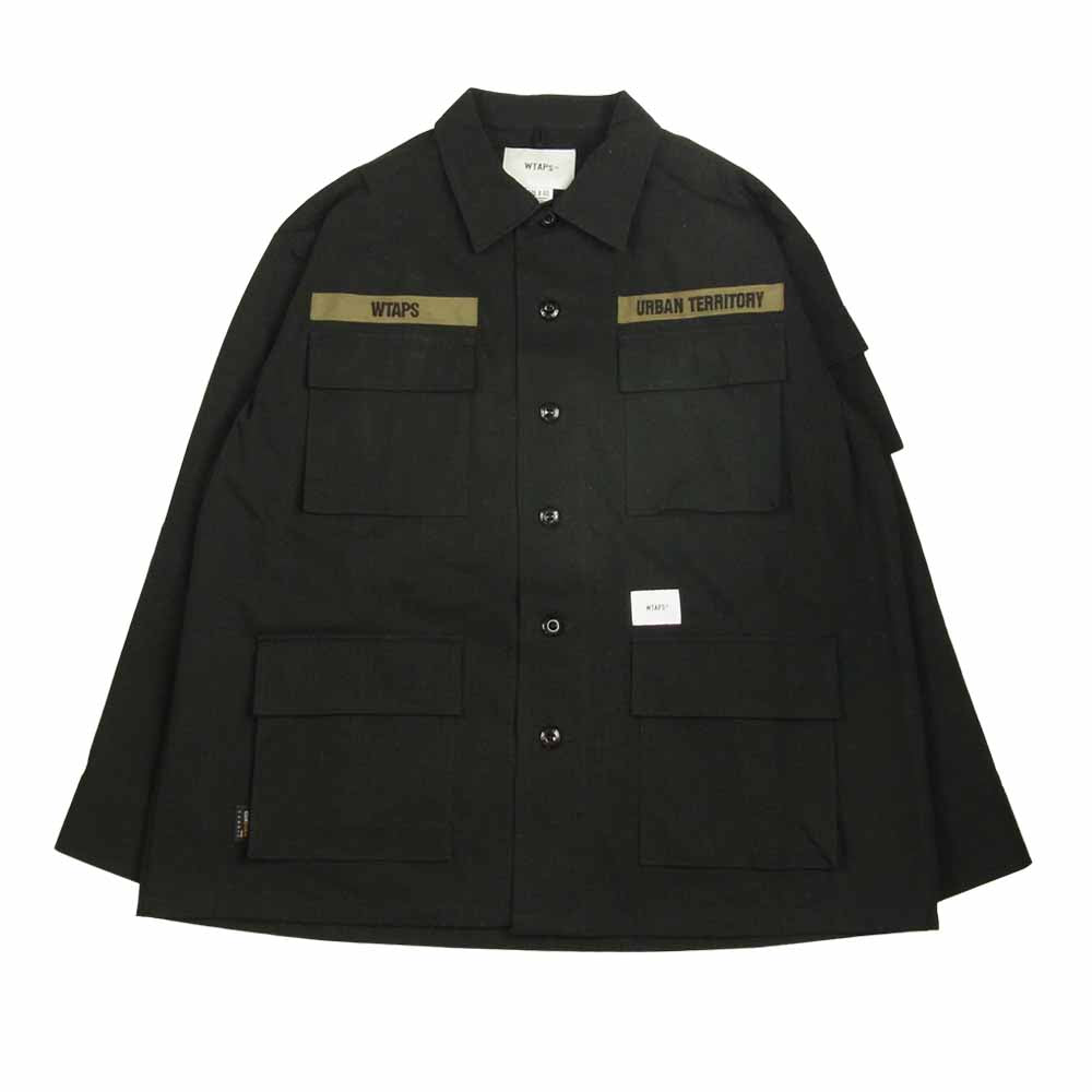 WTAPS ダブルタップス 20AW 202WVDT-SHM01 JUNGLE LS/NYCO RIPSTOP CORDURA ジャングル リップストップ コーデュラ ミリタリー ジャケット ブラック系 2【美品】【中古】