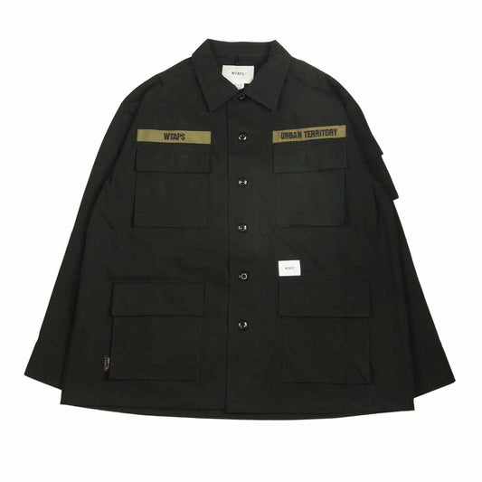WTAPS ダブルタップス 20AW 202WVDT-SHM01 JUNGLE LS/NYCO RIPSTOP CORDURA ジャングル リップストップ コーデュラ ミリタリー ジャケット ブラック系 2【美品】【中古】