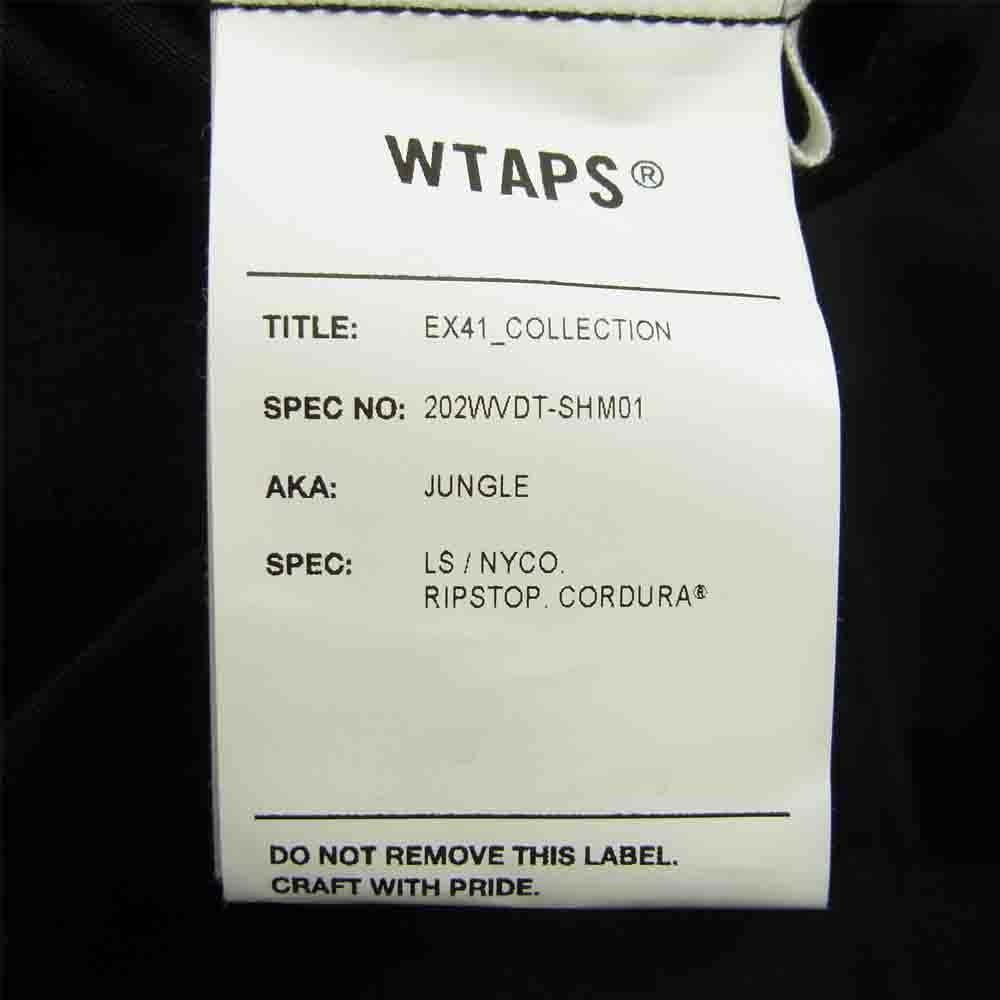 WTAPS ダブルタップス 20AW 202WVDT-SHM01 JUNGLE LS/NYCO RIPSTOP CORDURA ジャングル リップストップ コーデュラ ミリタリー ジャケット ブラック系 2【美品】【中古】