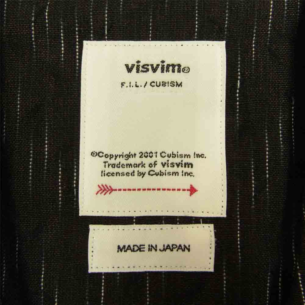 VISVIM ビズビム 0119105011027  ELLERY SHIRT S/S ジャガード オープンカラー シャツ ブラック系 3【美品】【中古】