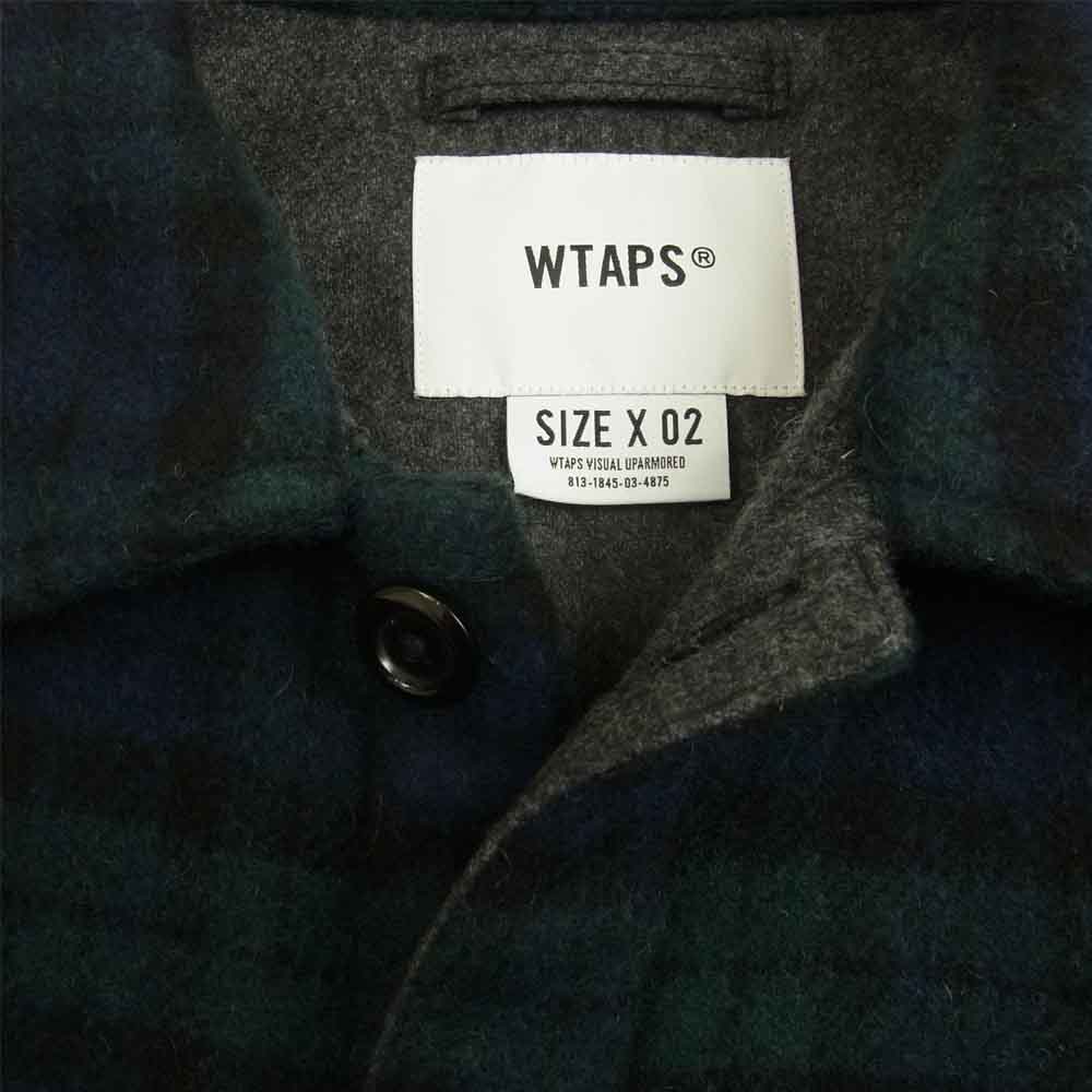 WTAPS ダブルタップス 212WVDT-JKM02 WCPO 02 JACKET WOPO MOSSER TEXTILE ウール チェック シャツ ジャケット  ネイビー系 2【美品】【中古】