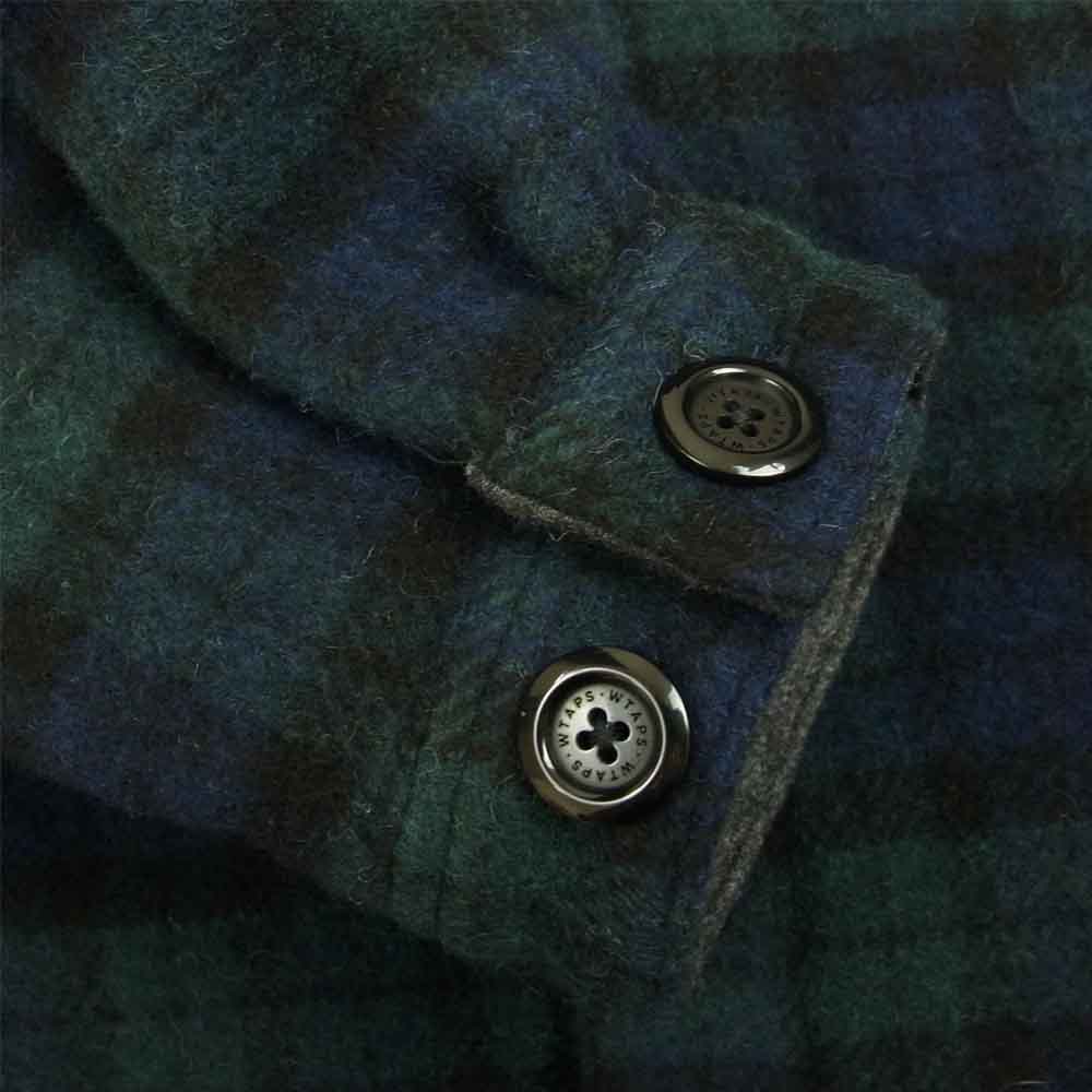 WTAPS ダブルタップス 212WVDT-JKM02 WCPO 02 JACKET WOPO MOSSER TEXTILE ウール チェック シャツ ジャケット  ネイビー系 2【美品】【中古】