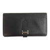 HERMES エルメス 09年製 ベアン スフレ □M刻印 二つ折り ウォレット 財布 ブラック系【中古】