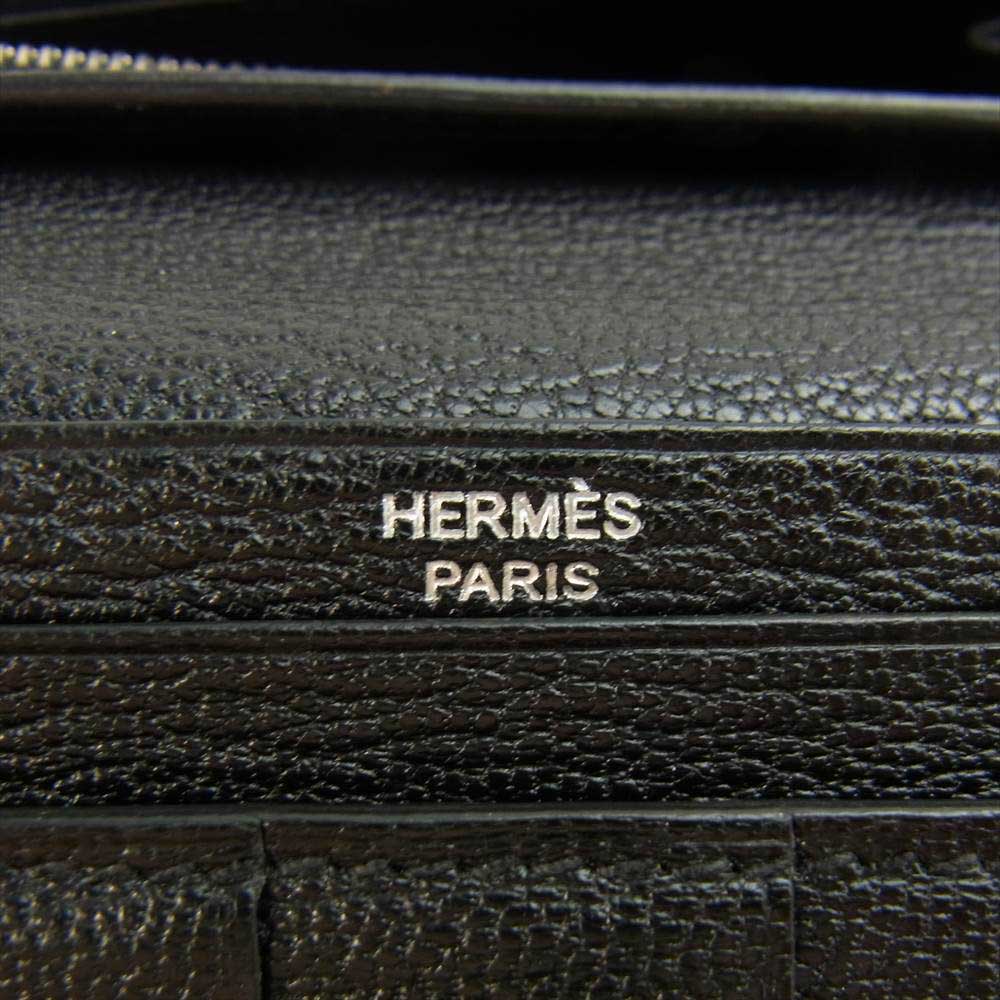 HERMES エルメス 09年製 ベアン スフレ □M刻印 二つ折り ウォレット 財布 ブラック系【中古】