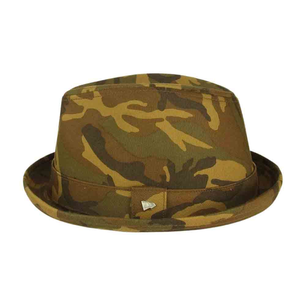 NEW ERA ニューエラ 迷彩 カモ 中折れ ハット ブラウン系 XL【中古】