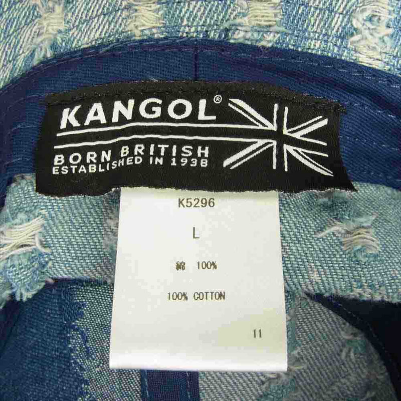 KANGOL カンゴール K5296 Denim Mash-Up Bucket  インディゴブルー系 L【中古】