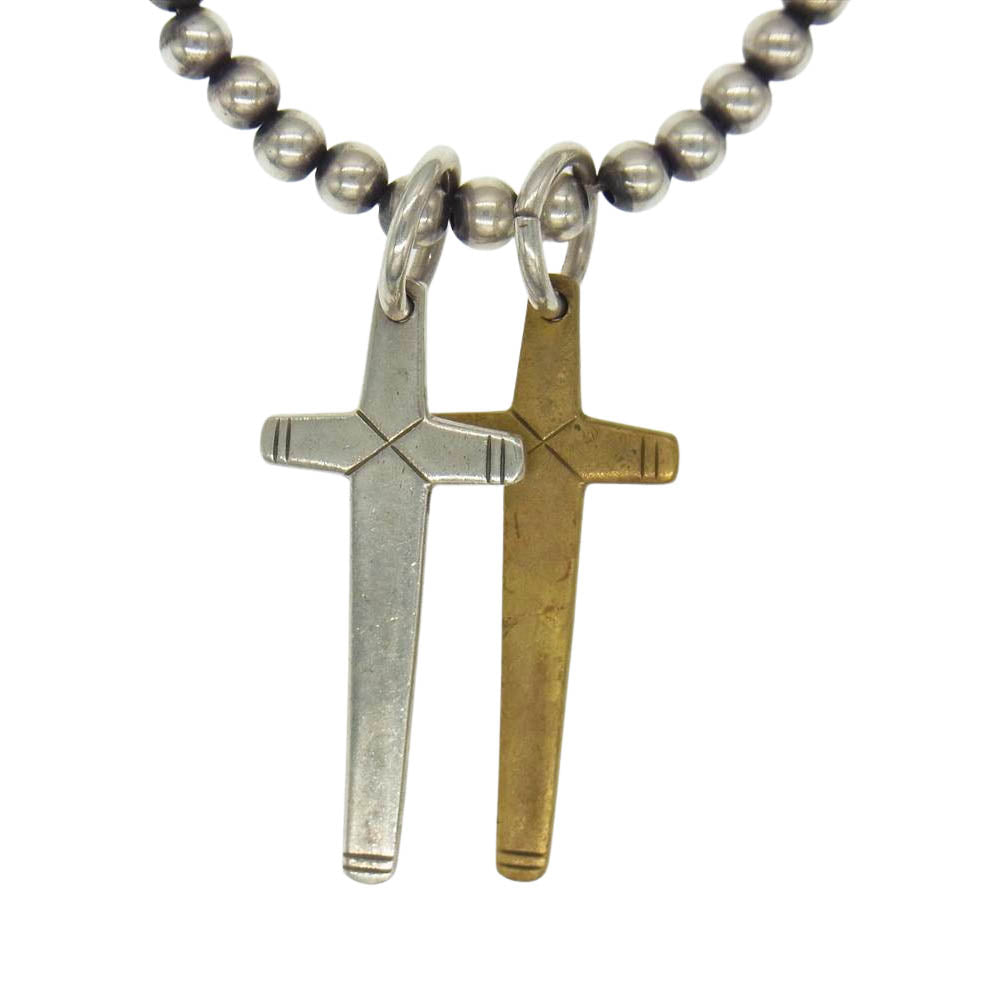 FANTASTIC MAN ファンタスティックマン  CROSS BEADS NECKLACE174 クロス ビーズ ネックレス シルバー系 ゴールド系【中古】