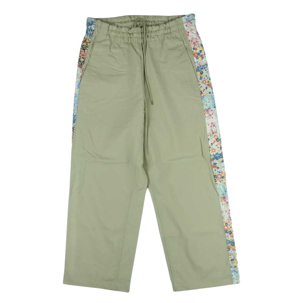 クオン 2101-PT0204 SALT SHRUNK NYLON TRACK PANTS BORO 襤褸 ボロ サイドライン 塩縮ナイロン トラック パンツ ベージュ系 M【新古品】【未使用】【中古】
