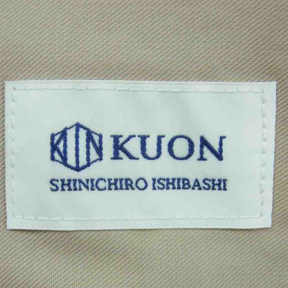 クオン 2101-PT0204 SALT SHRUNK NYLON TRACK PANTS BORO 襤褸 ボロ サイドライン 塩縮ナイロン トラック パンツ ベージュ系 M【新古品】【未使用】【中古】