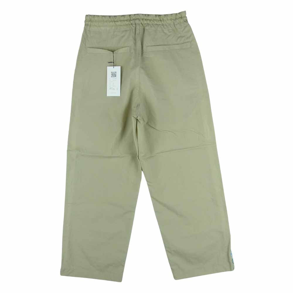 クオン 2101-PT0204 SALT SHRUNK NYLON TRACK PANTS BORO 襤褸 ボロ サイドライン 塩縮ナイロン トラック パンツ ベージュ系 S【新古品】【未使用】【中古】