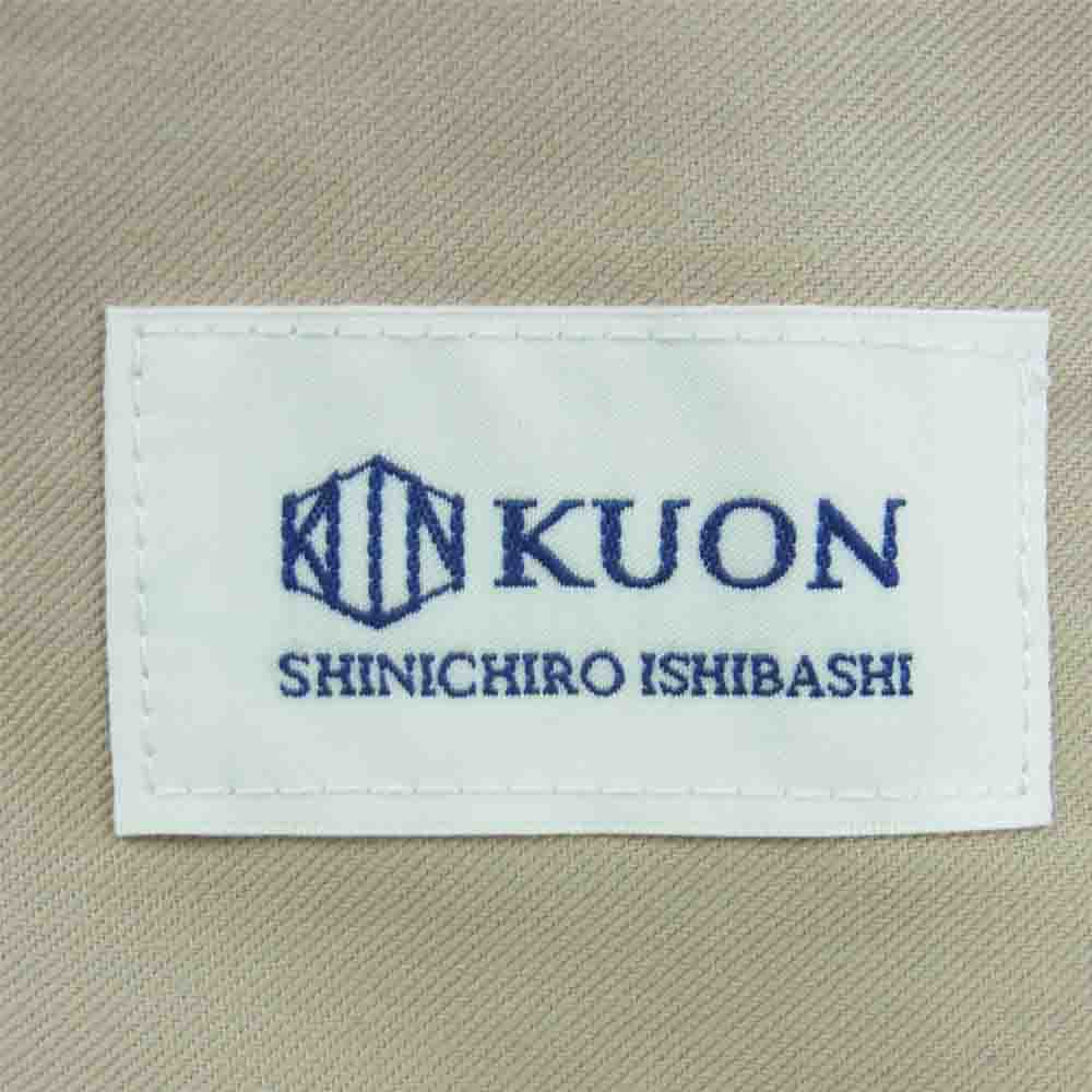 クオン 2101-PT0204 SALT SHRUNK NYLON TRACK PANTS BORO 襤褸 ボロ サイドライン 塩縮ナイロン トラック パンツ ベージュ系 S【新古品】【未使用】【中古】