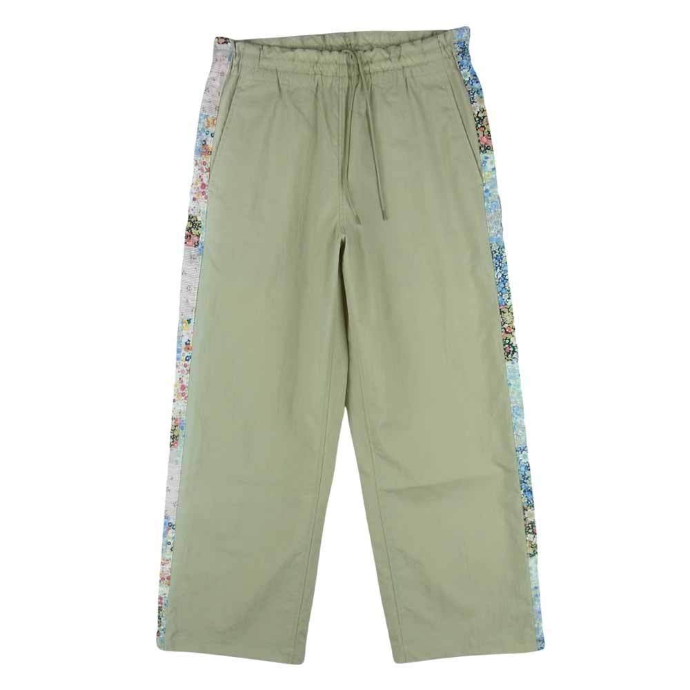 クオン 2101-PT0204 SALT SHRUNK NYLON TRACK PANTS BORO 襤褸 ボロ サイドライン 塩縮ナイロン トラック パンツ ベージュ系 M【新古品】【未使用】【中古】