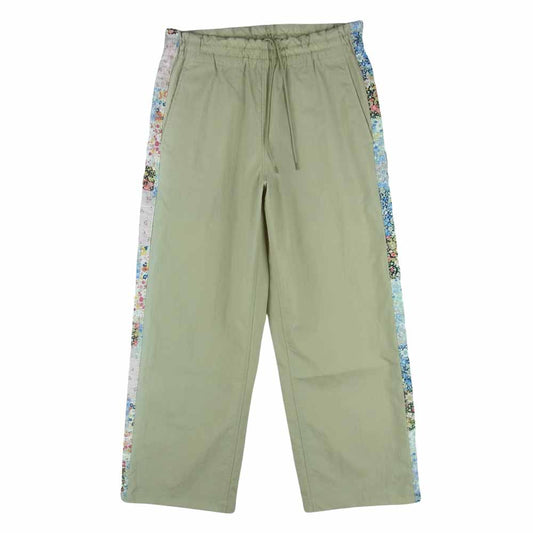 クオン 2101-PT0204 SALT SHRUNK NYLON TRACK PANTS BORO 襤褸 ボロ サイドライン 塩縮ナイロン トラック パンツ ベージュ系 M【新古品】【未使用】【中古】