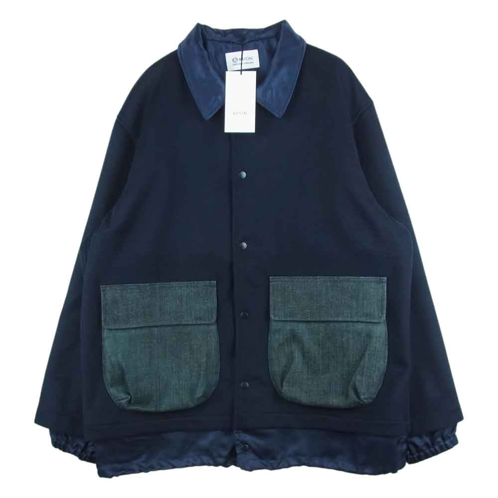 クオン 21AW 141JK010131 LODEN Layerd Jacket ローデンウール レイヤード コーチ ジャケット ダークネイビー系 M【新古品】【未使用】【中古】