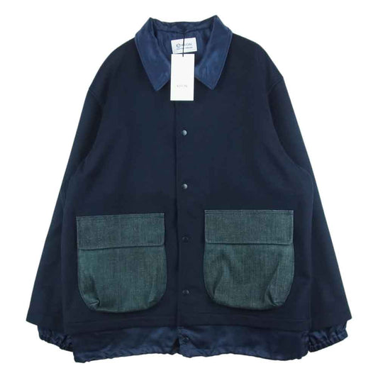 クオン 21AW 141JK010131 LODEN Layerd Jacket ローデンウール レイヤード コーチ ジャケット ダークネイビー系 M【新古品】【未使用】【中古】