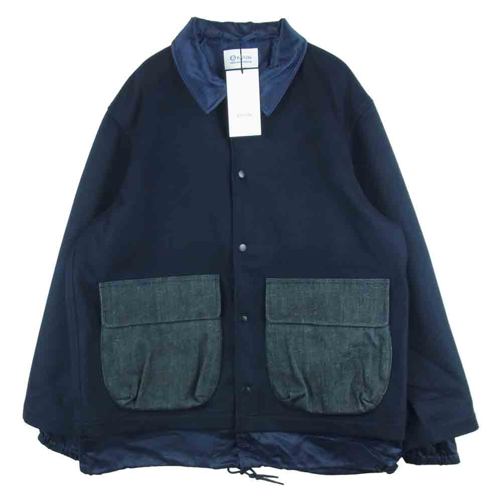 クオン 21AW 141JK010131 LODEN Layerd Jacket ローデンウール レイヤード コーチ ジャケット ダークネイビー系 S【新古品】【未使用】【中古】