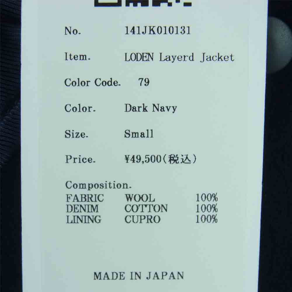 クオン 21AW 141JK010131 LODEN Layerd Jacket ローデンウール レイヤード コーチ ジャケット ダークネイビー系 S【新古品】【未使用】【中古】