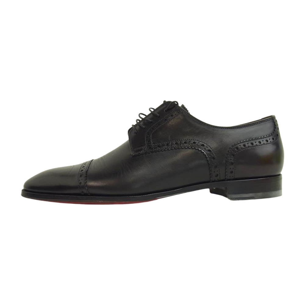Christian Louboutin クリスチャンルブタン 1160722 COUSIN CHARLES FLAT CALF パンチドキャップトゥ レザー シューズ ブラック系 42【中古】