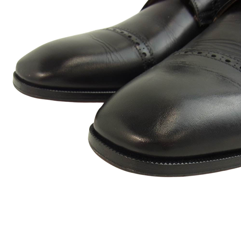 Christian Louboutin クリスチャンルブタン 1160722 COUSIN CHARLES FLAT CALF パンチドキャップトゥ レザー シューズ ブラック系 42【中古】