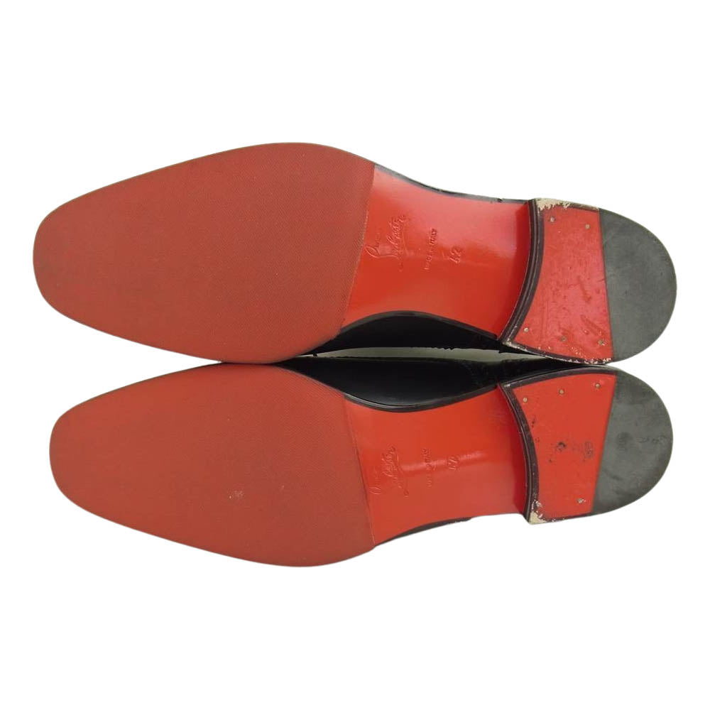 Christian Louboutin クリスチャンルブタン 1160722 COUSIN CHARLES FLAT CALF パンチドキャップトゥ レザー シューズ ブラック系 42【中古】