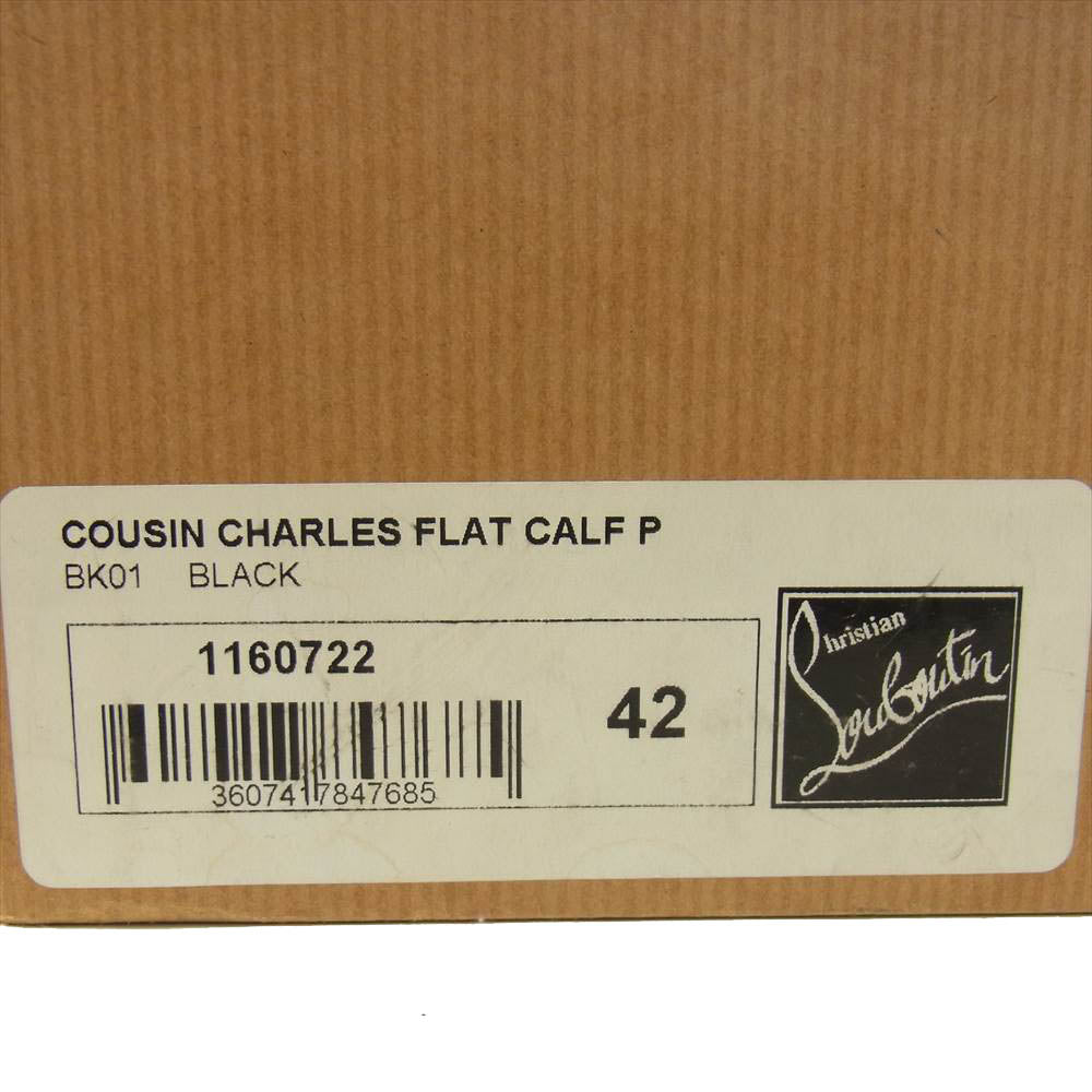Christian Louboutin クリスチャンルブタン 1160722 COUSIN CHARLES FLAT CALF パンチドキャップトゥ レザー シューズ ブラック系 42【中古】