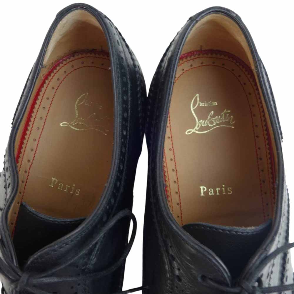 Christian Louboutin クリスチャンルブタン 1170012 charlie me flat ラバーソール シューズ ブラック系 43【中古】