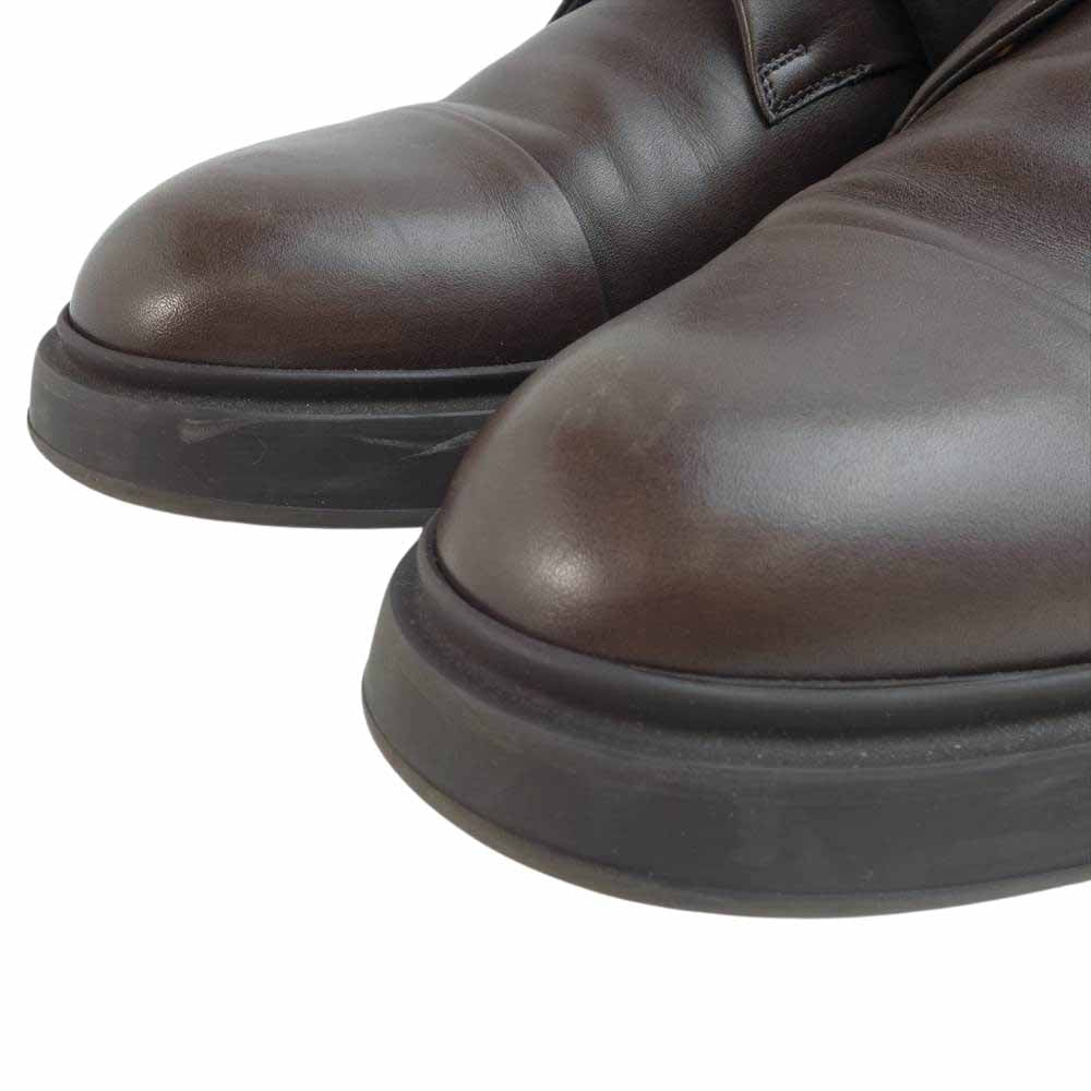 HERMES エルメス 191426ZH ベルクロ ストレートチップ レザー ドレス シューズ ブラウン系 43【中古】