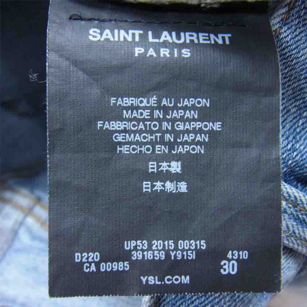 SAINT LAURENT サンローラン 391659 Y915I デストロイ クラッシュ スキニー デニム インディゴブルー系 30【中古】