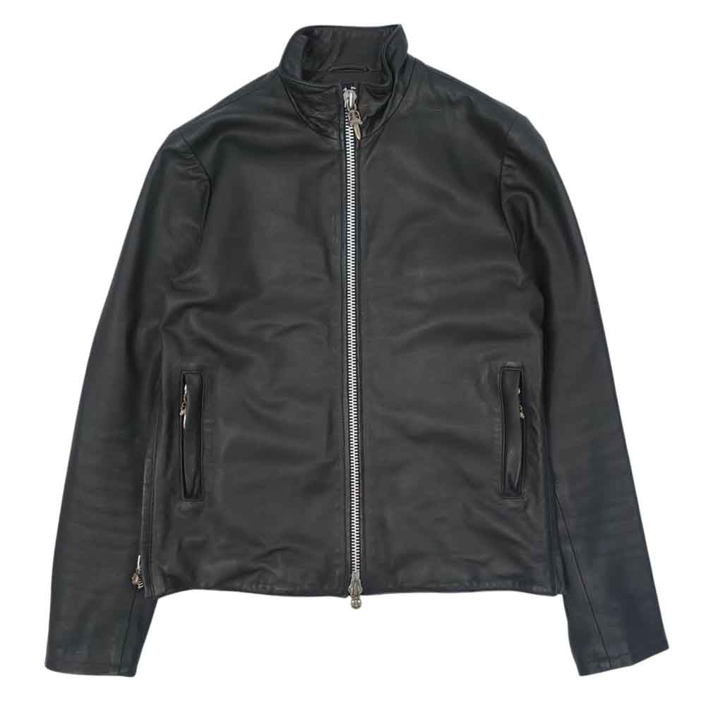 CHROME HEARTS クロムハーツ（原本無） PRFCT LTHR パーフェクトレザー ダガージップ シングル ライダース ブラック系 S【中古】