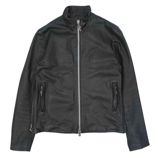 CHROME HEARTS クロムハーツ（原本無） PRFCT LTHR パーフェクトレザー ダガージップ シングル ライダース ブラック系 S【中古】