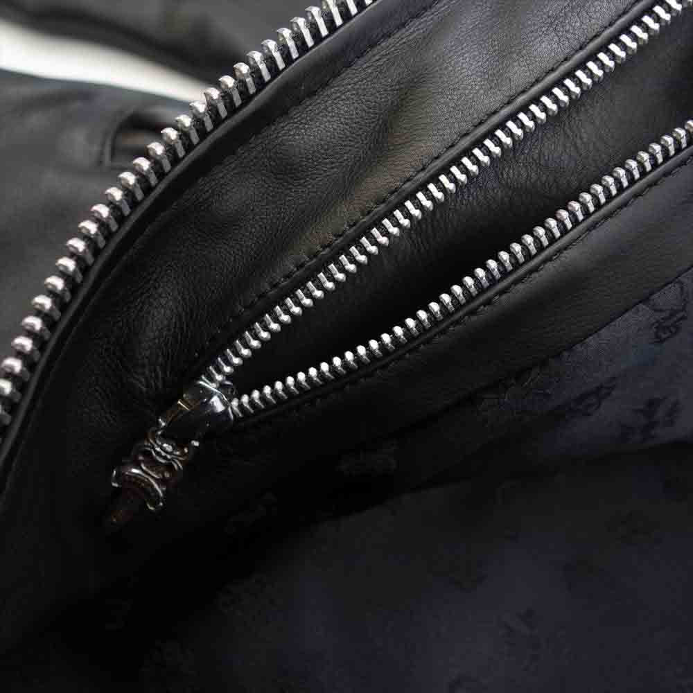 CHROME HEARTS クロムハーツ（原本無） PRFCT LTHR パーフェクトレザー ダガージップ シングル ライダース ブラック系 S【中古】