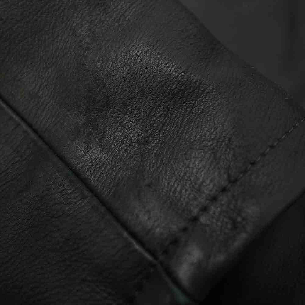 CHROME HEARTS クロムハーツ（原本無） PRFCT LTHR パーフェクトレザー ダガージップ シングル ライダース ブラック系 S【中古】