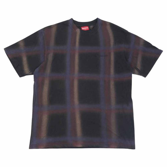 Supreme シュプリーム 20SS Sprayed Plaid S/S Top 半袖 シャツ BLACK M【美品】【中古】
