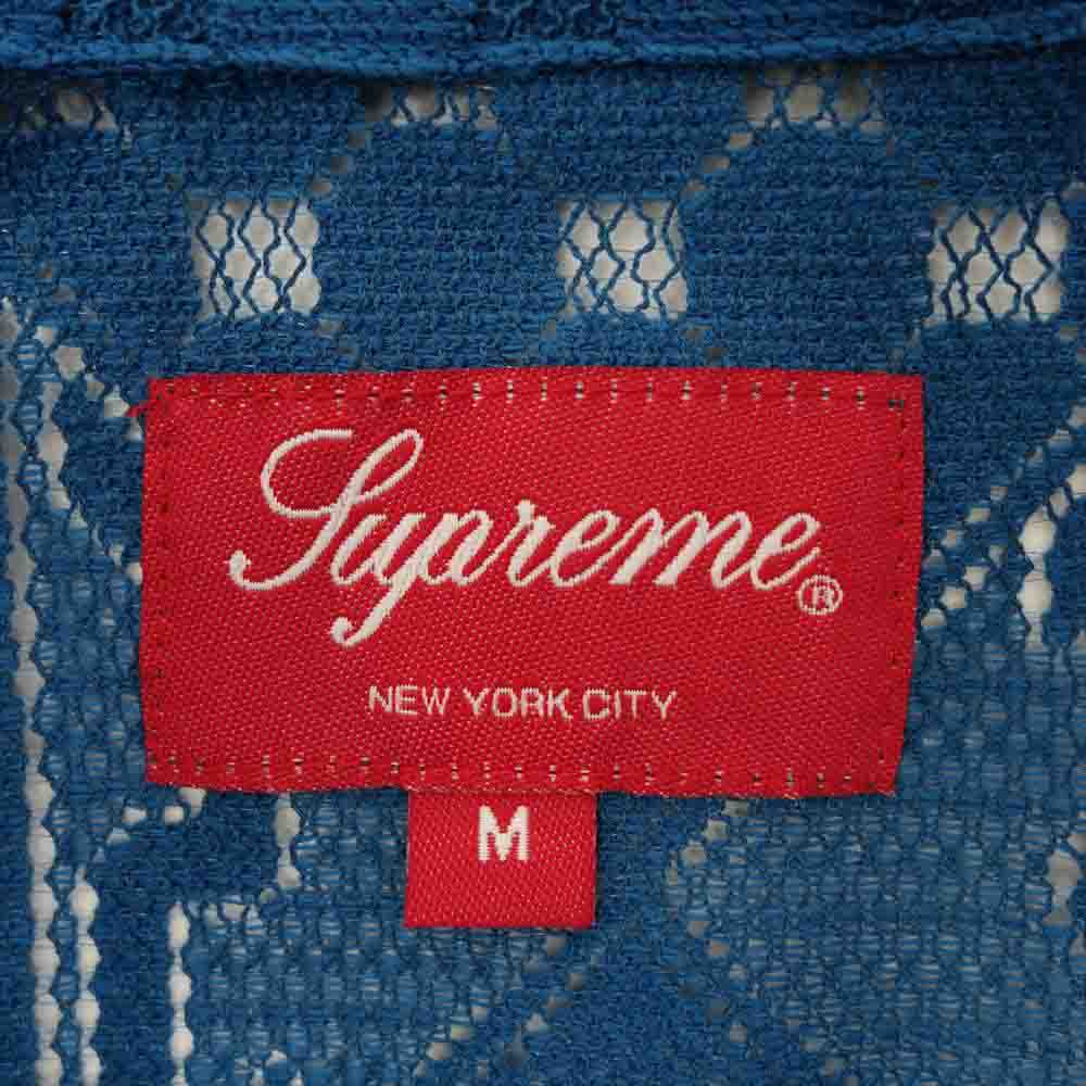 Supreme シュプリーム 20SS Lace S/S Shirt レース 半袖シャツ ブルー系 M【極上美品】【中古】