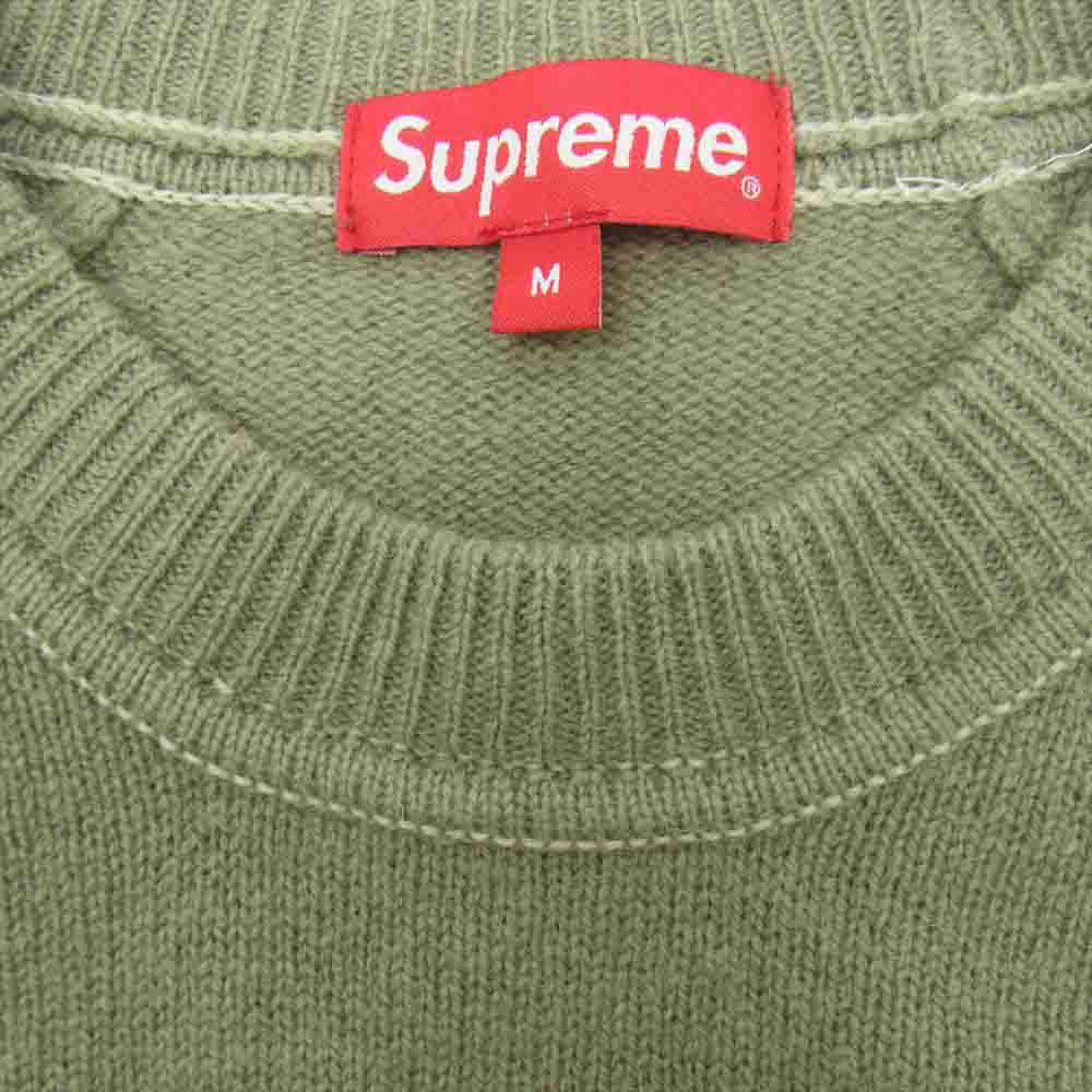 Supreme シュプリーム 20AW Stone Washed Sweater ストーン ウォッシュド セーター カーキ系 M【美品】【中古】
