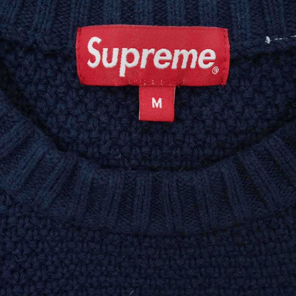 Supreme シュプリーム 20AW Textured Small Box Sweater テクスチュアード スモール ボックス ロゴ セーター ネイビー系 M【美品】【中古】