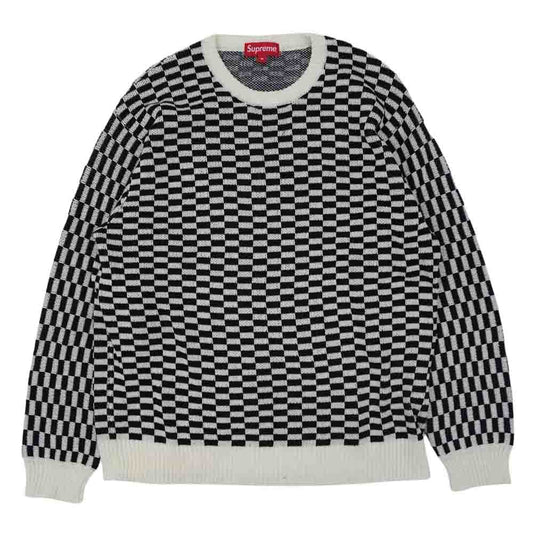 Supreme シュプリーム 20SS Back Logo Sweater バック ロゴ セーター 市松柄 M【美品】【中古】