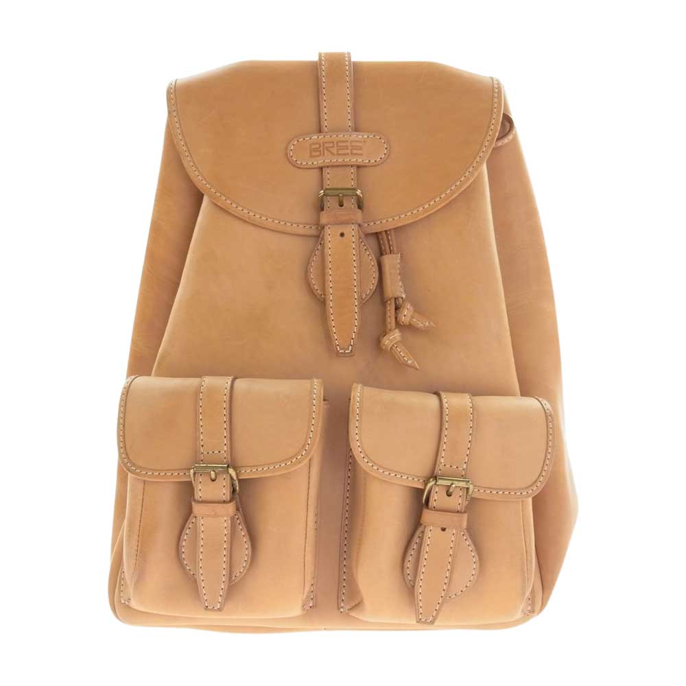 BREE ブリー ヌメ革 レザー リュック バックパック ブラウン系【中古】