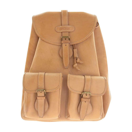 BREE ブリー ヌメ革 レザー リュック バックパック ブラウン系【中古】