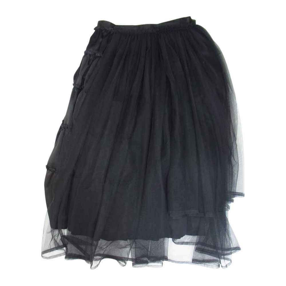 COMME des GARCONS コムデギャルソン noir kei ninomiya ノワールケイニノミヤ AD2018 3C-S007 チュール 切替 ティアード スカート  ブラック系 S【中古】