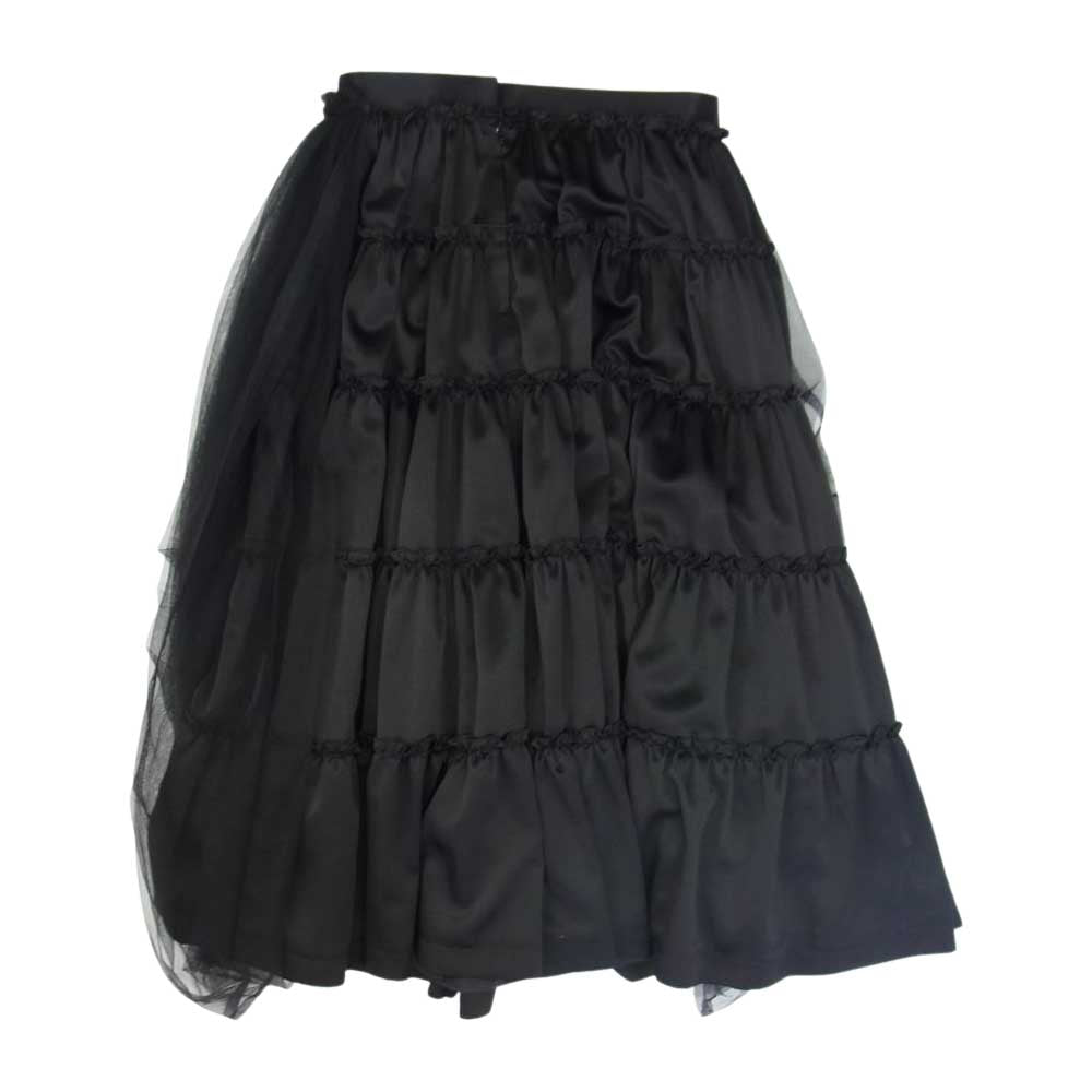 COMME des GARCONS コムデギャルソン noir kei ninomiya ノワールケイニノミヤ AD2018 3C-S007 チュール 切替 ティアード スカート  ブラック系 S【中古】