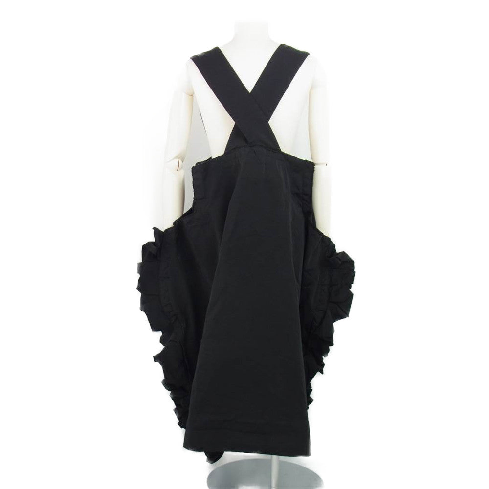 COMME des GARCONS コムデギャルソン コムコム AD2019 RD-A006 ポリエステル カットオフ フリル ジャンパー スカート  ブラック系 S【中古】