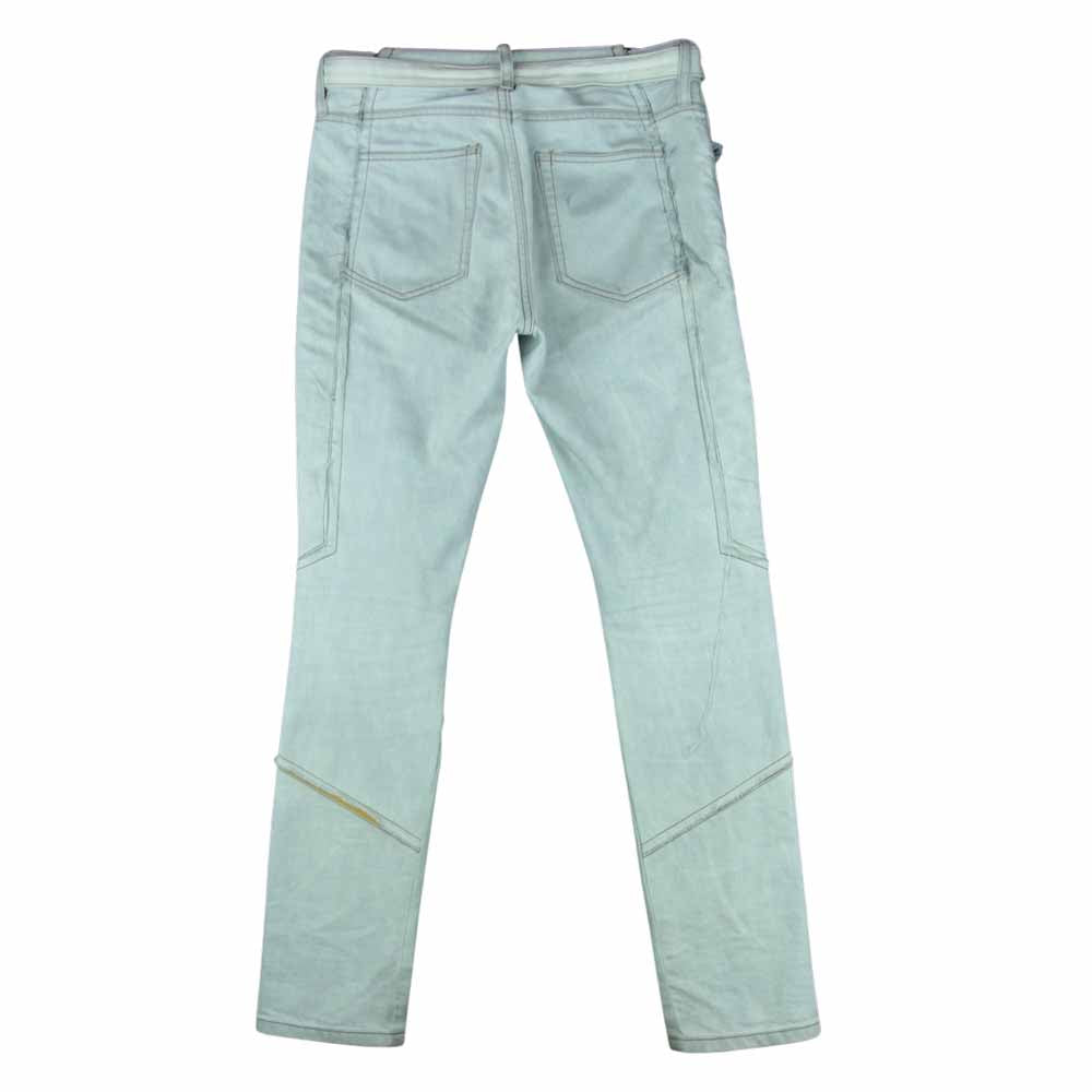 Sacai サカイ 21AW 21-02607M 再構築 裾ジップ ベルテッド デニム パンツ コットン 日本製 ライトブルー系 1【中古】