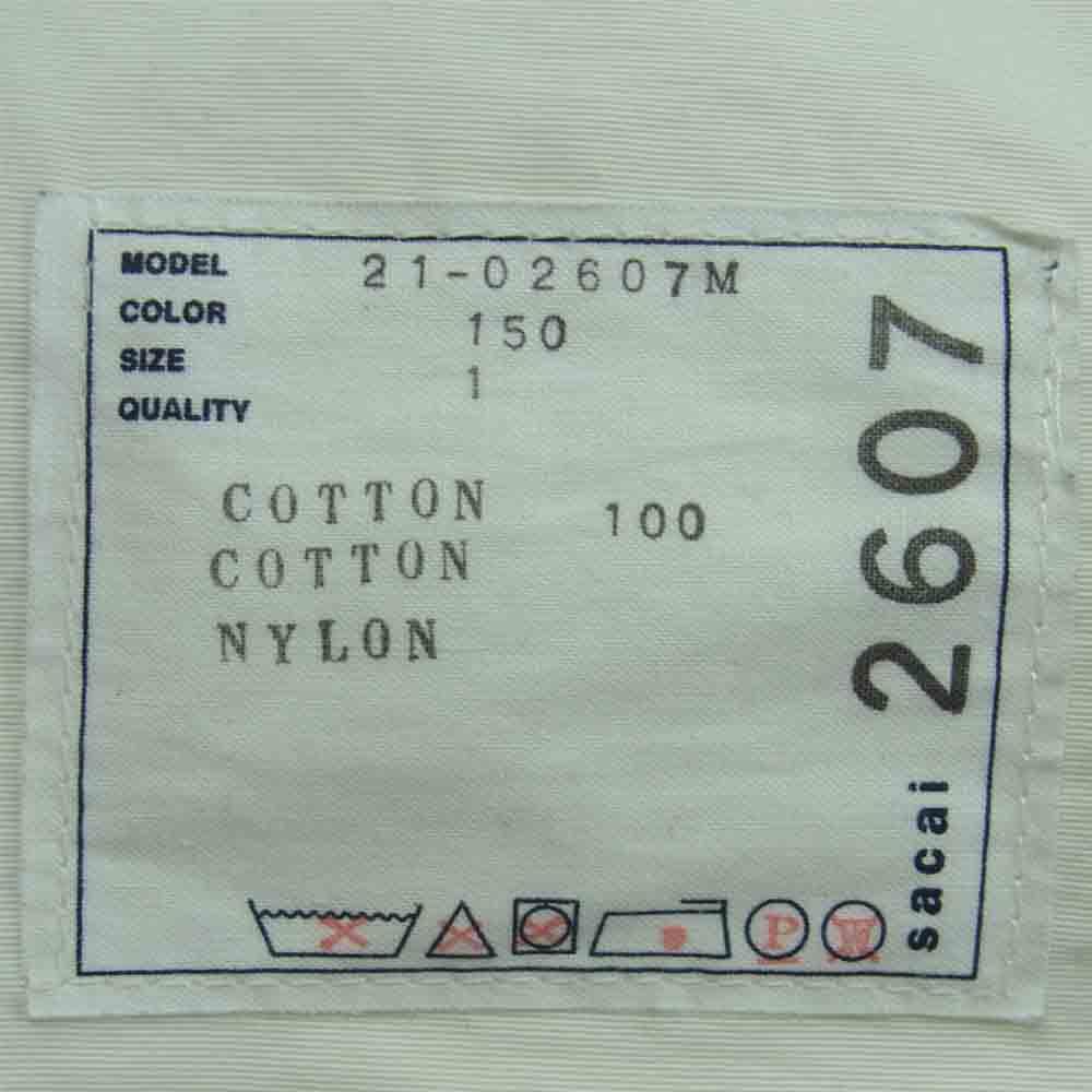 Sacai サカイ 21AW 21-02607M 再構築 裾ジップ ベルテッド デニム パンツ コットン 日本製 ライトブルー系 1【中古】