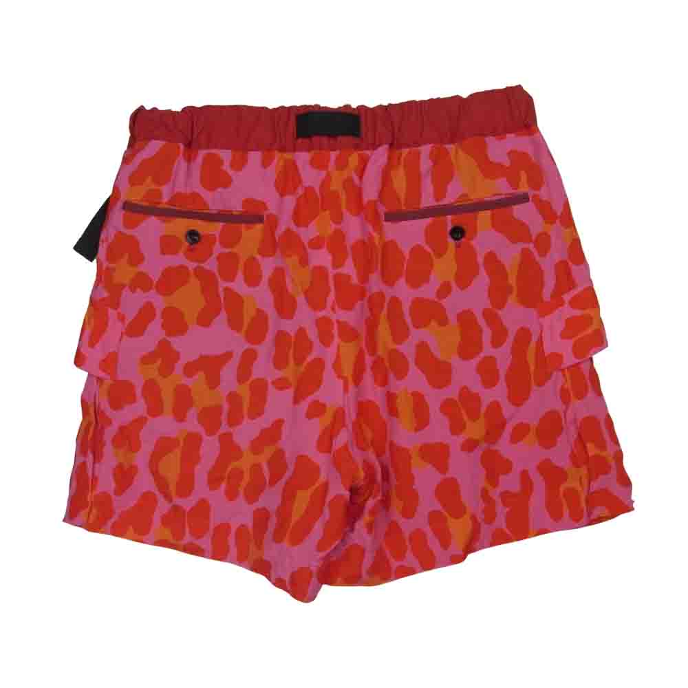 Sacai サカイ 22-02796M Leopard Print レオパード プリント ベルテッド カーゴ ハーフパンツ ショーツ ショートパンツ ピンク系 3【極上美品】【中古】
