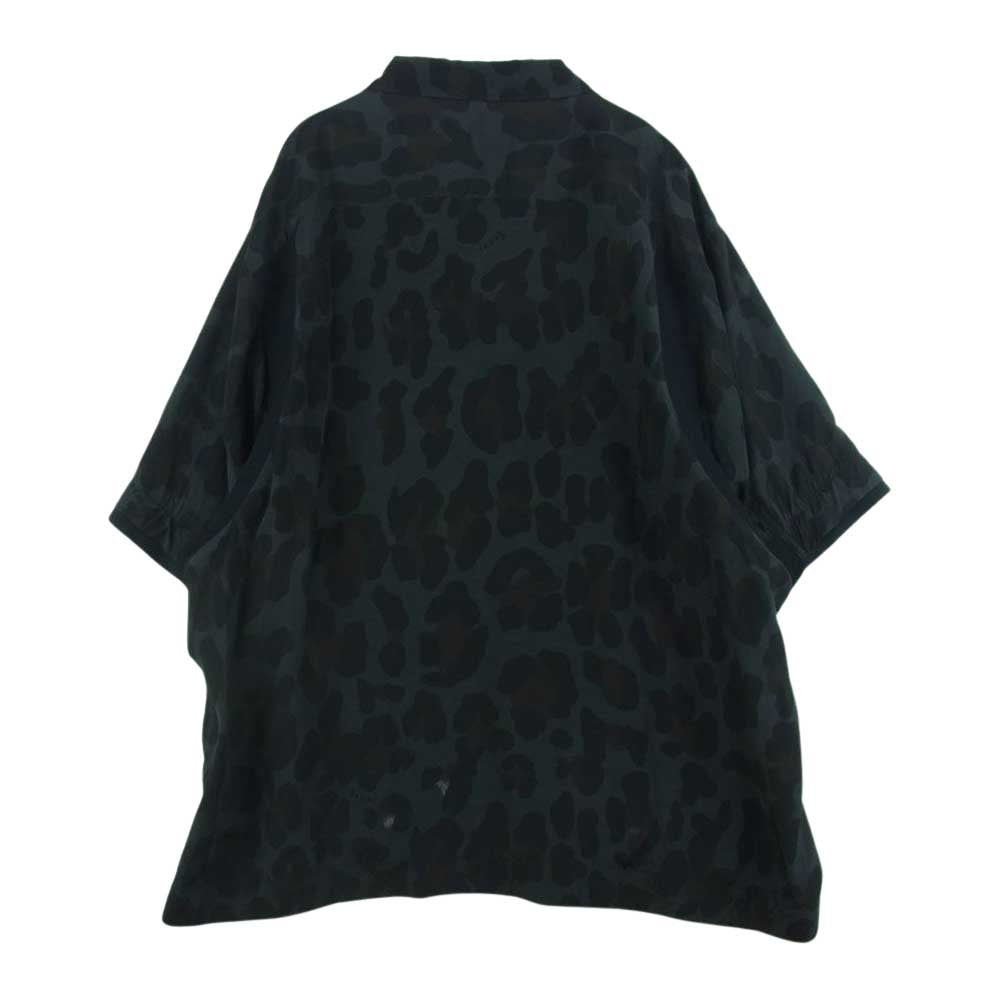 Sacai サカイ 22SS 22-02795M Leopard Print Bowling Shirt レオパード プリント ボウリング 刺繍 半袖 オープンカラー シャツ ブラック系 3【中古】