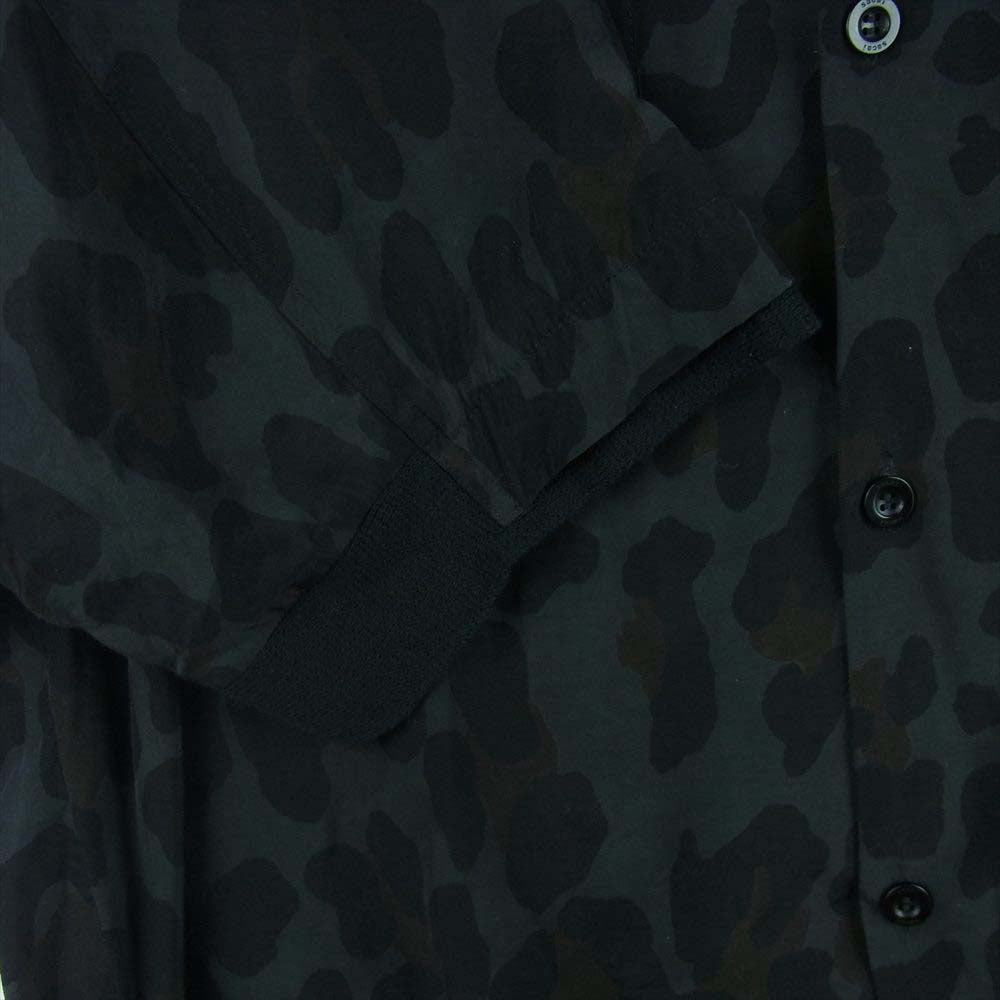 Sacai サカイ 22SS 22-02795M Leopard Print Bowling Shirt レオパード プリント ボウリング 刺繍 半袖  オープンカラー シャツ ブラック系 3【中古】