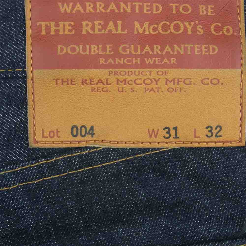 The REAL McCOY'S ザリアルマッコイズ Lot 004 14.5オンス テーパード デニム パンツ コットン 日本製 インディゴブルー系 W31 L32【美品】【中古】